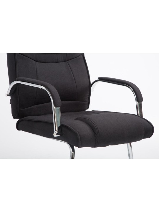 Chaise visiteur Attila tissu, noir