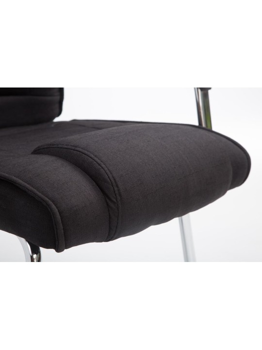 Chaise visiteur Attila tissu, noir