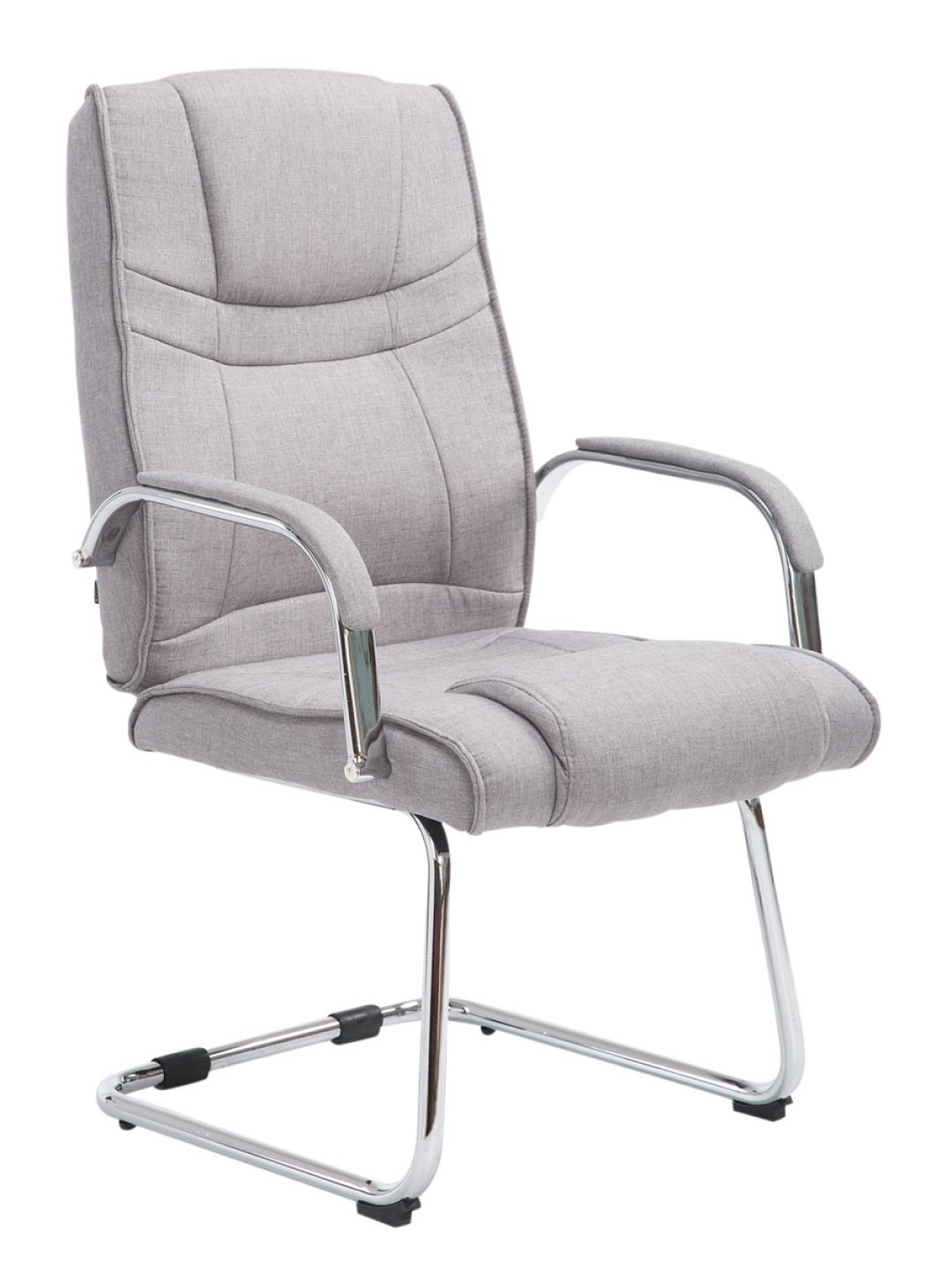 Chaise visiteur Attila tissu, gris