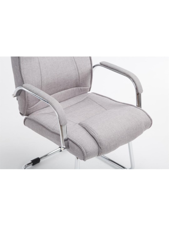 Chaise visiteur Attila tissu, gris