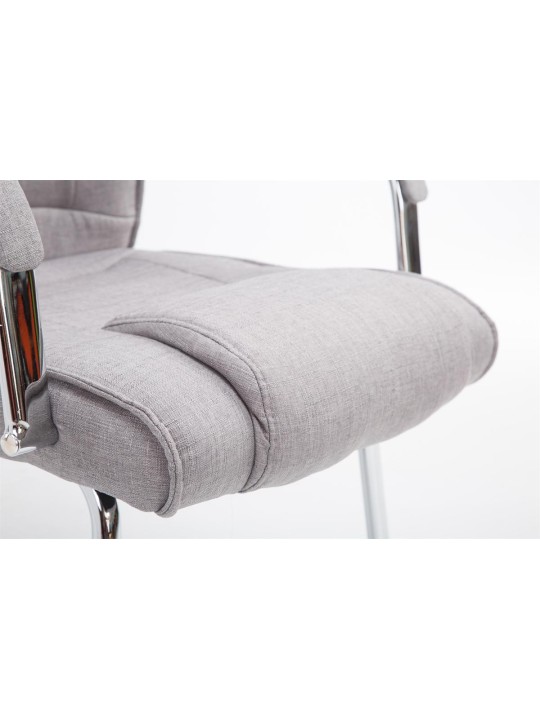 Chaise visiteur Attila tissu, gris