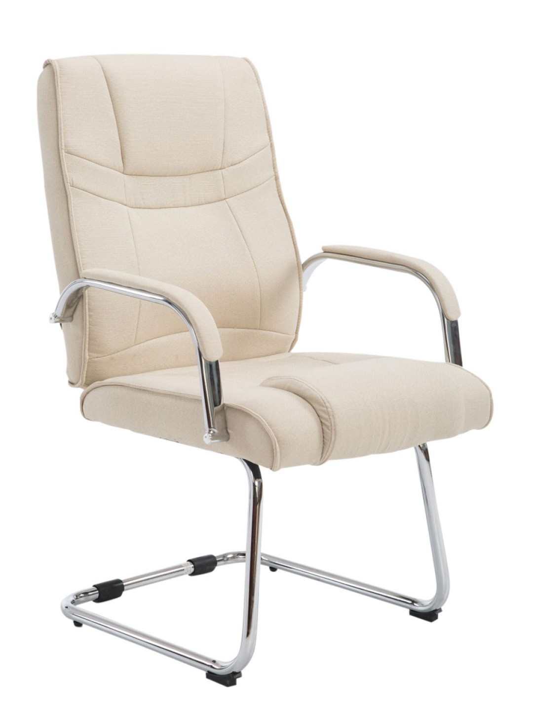 Chaise visiteur Attila tissu, crème