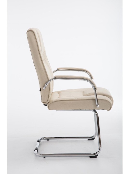 Chaise visiteur Attila tissu, crème