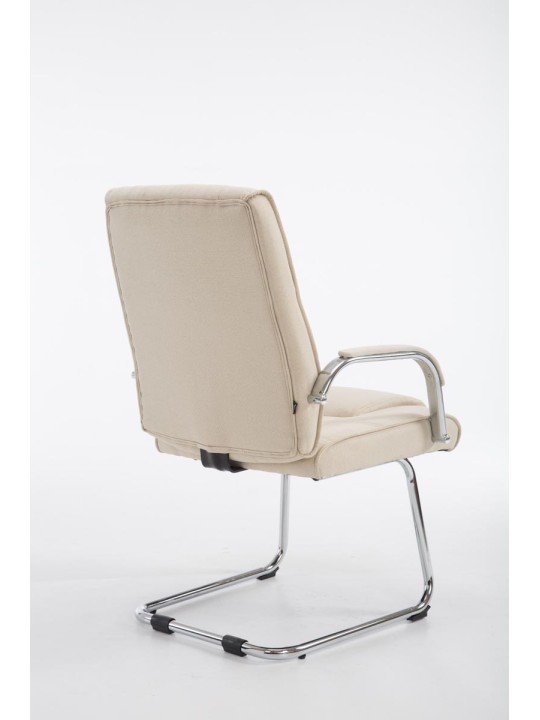 Chaise visiteur Attila tissu, crème
