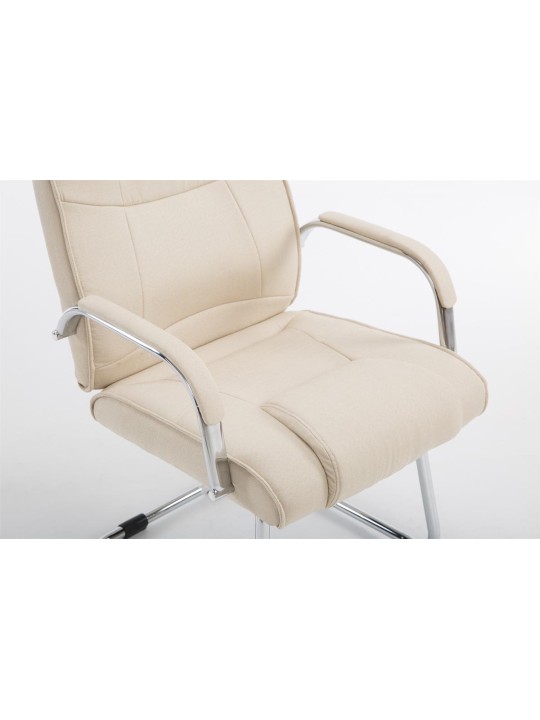 Chaise visiteur Attila tissu, crème