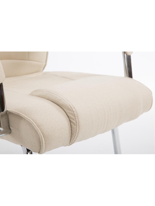 Chaise visiteur Attila tissu, crème