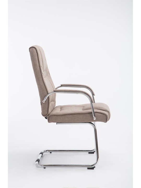 Chaise visiteur Attila tissu, taupe