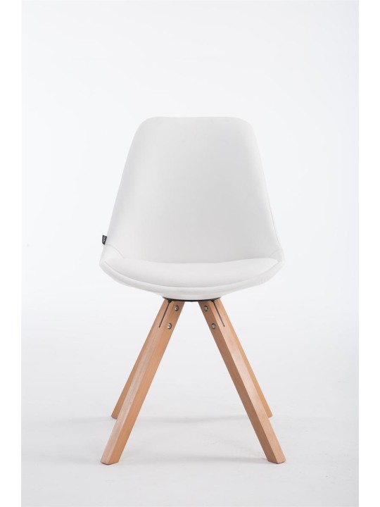 Chaise visiteur Laval Natura Square, blanc