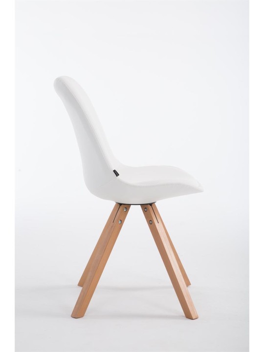 Chaise visiteur Laval Natura Square, blanc