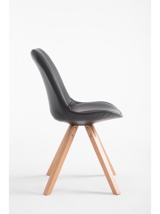 Chaise visiteur Laval Natura Square, noir