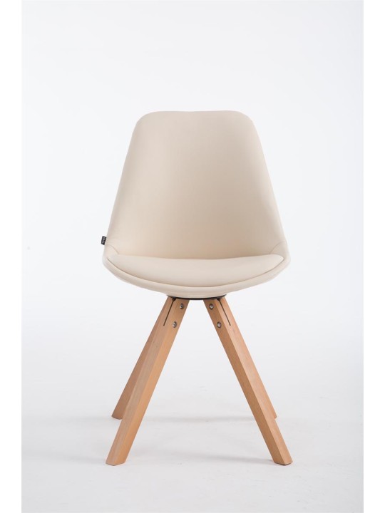 Chaise visiteur Laval Natura Square, crème