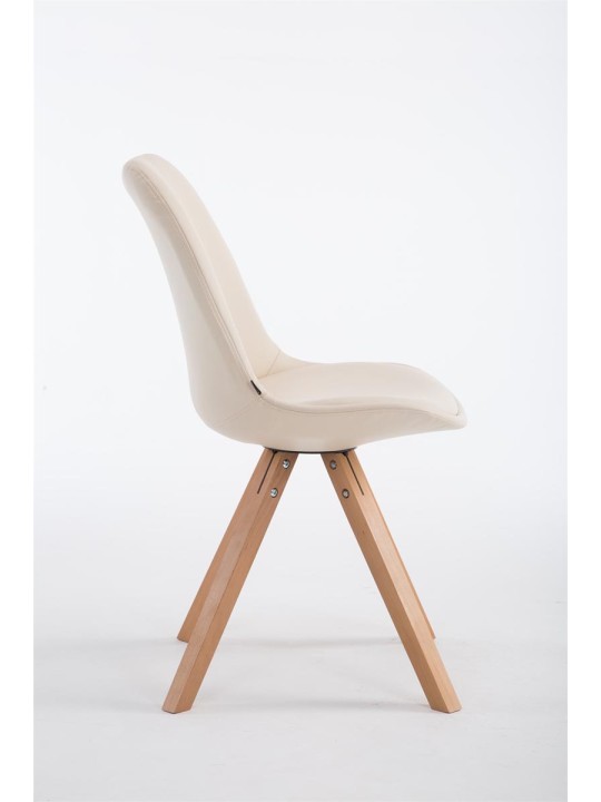 Chaise visiteur Laval Natura Square, crème