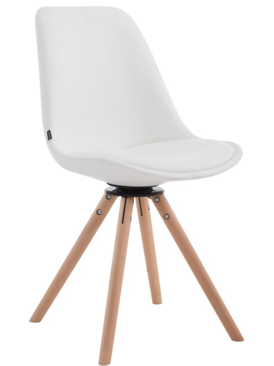 Chaise visiteur Calais rotative Natura ronde, blanc