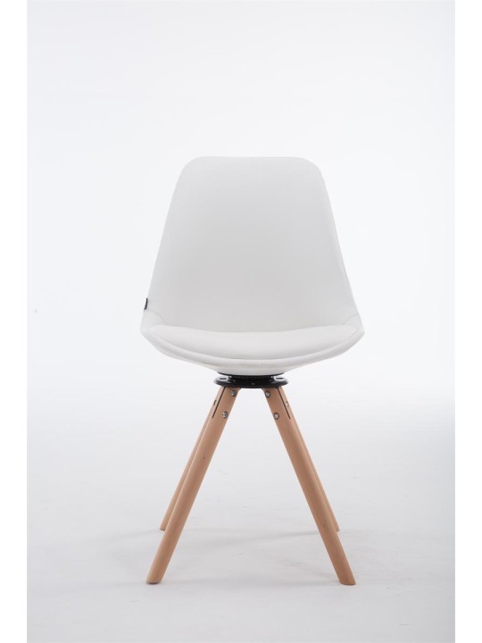 Chaise visiteur Calais rotative Natura ronde, blanc