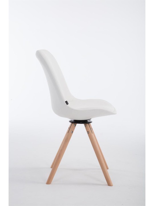Chaise visiteur Calais rotative Natura ronde, blanc