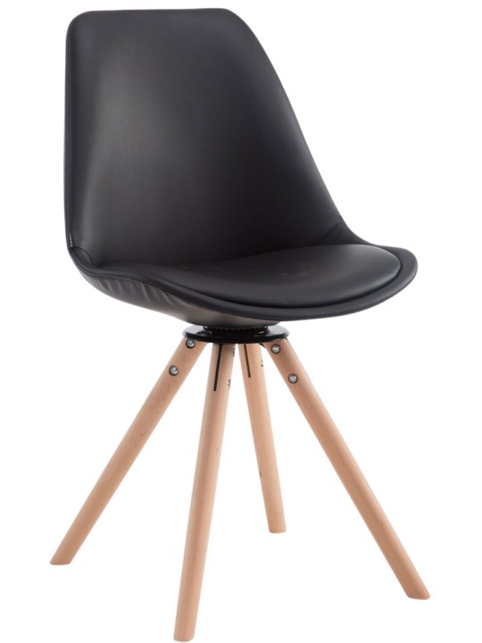 Chaise visiteur Calais rotative Natura ronde, noir