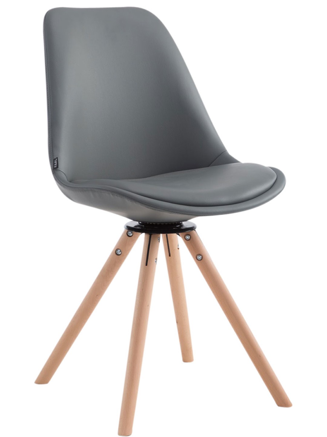 Chaise visiteur Calais rotative Natura ronde, gris