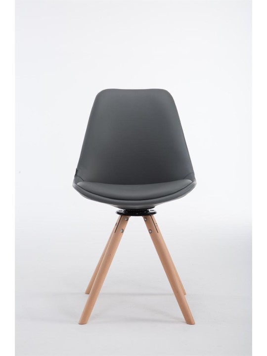 Chaise visiteur Calais rotative Natura ronde, gris