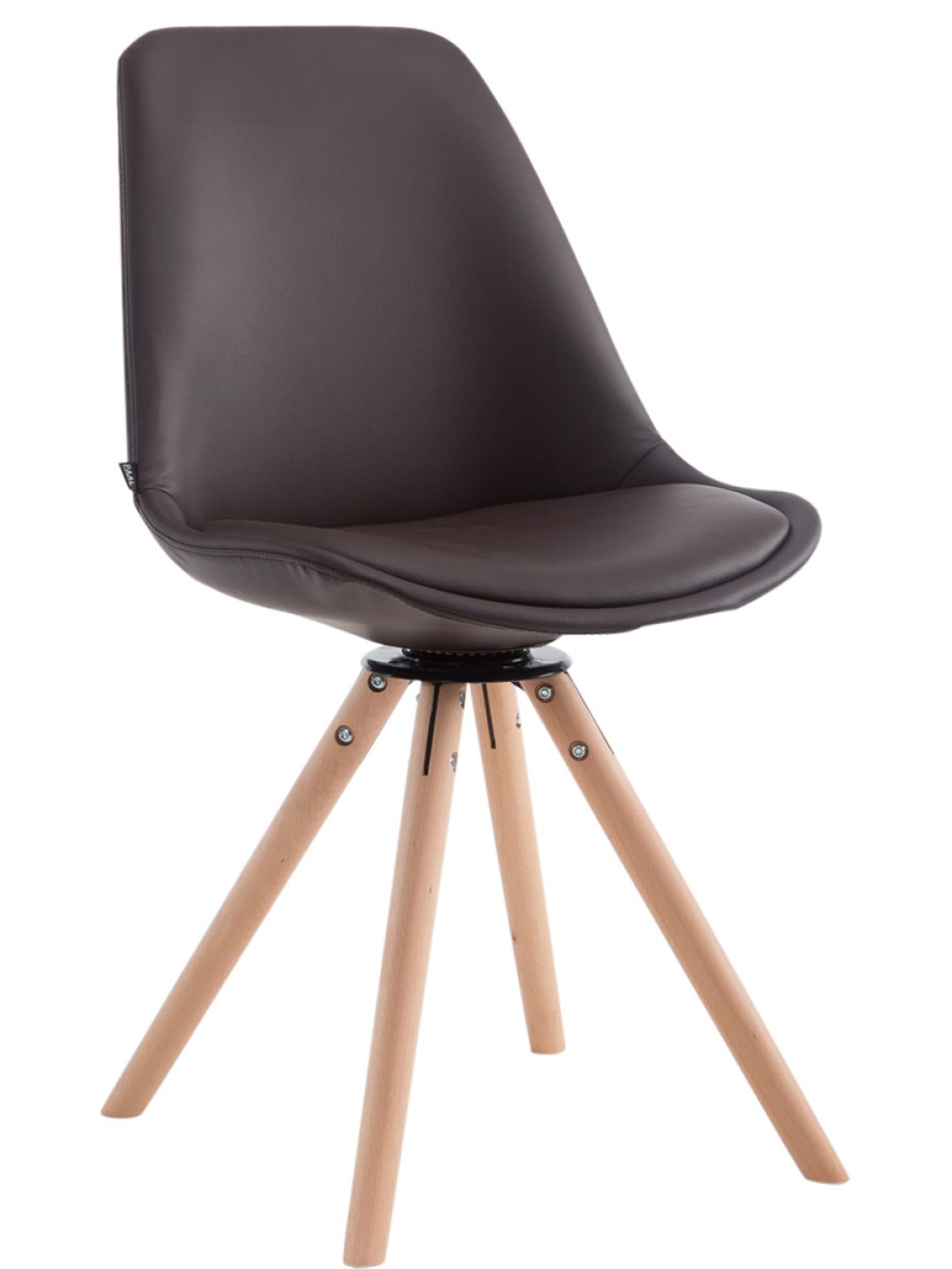 Chaise visiteur Calais rotative Natura ronde, brun