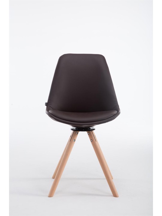 Chaise visiteur Calais rotative Natura ronde, brun