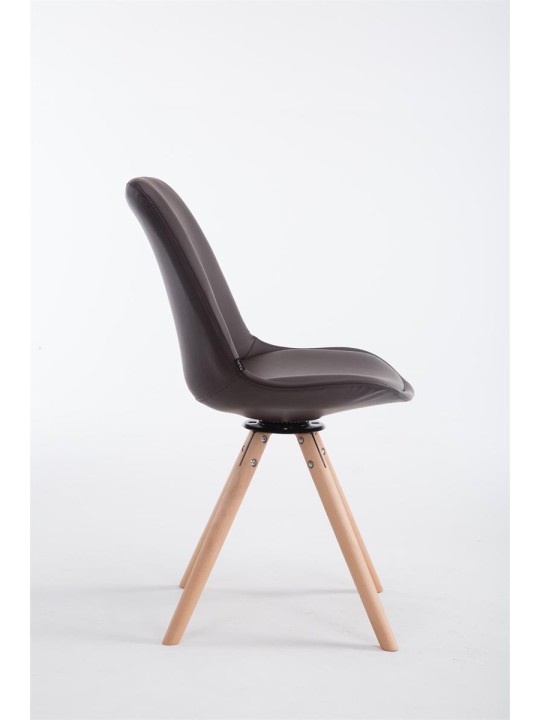 Chaise visiteur Calais rotative Natura ronde, brun