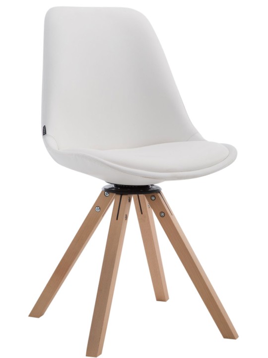 Chaise visiteur Calais pivotante Natura Square, blanc