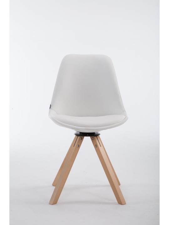 Chaise visiteur Calais pivotante Natura Square, blanc