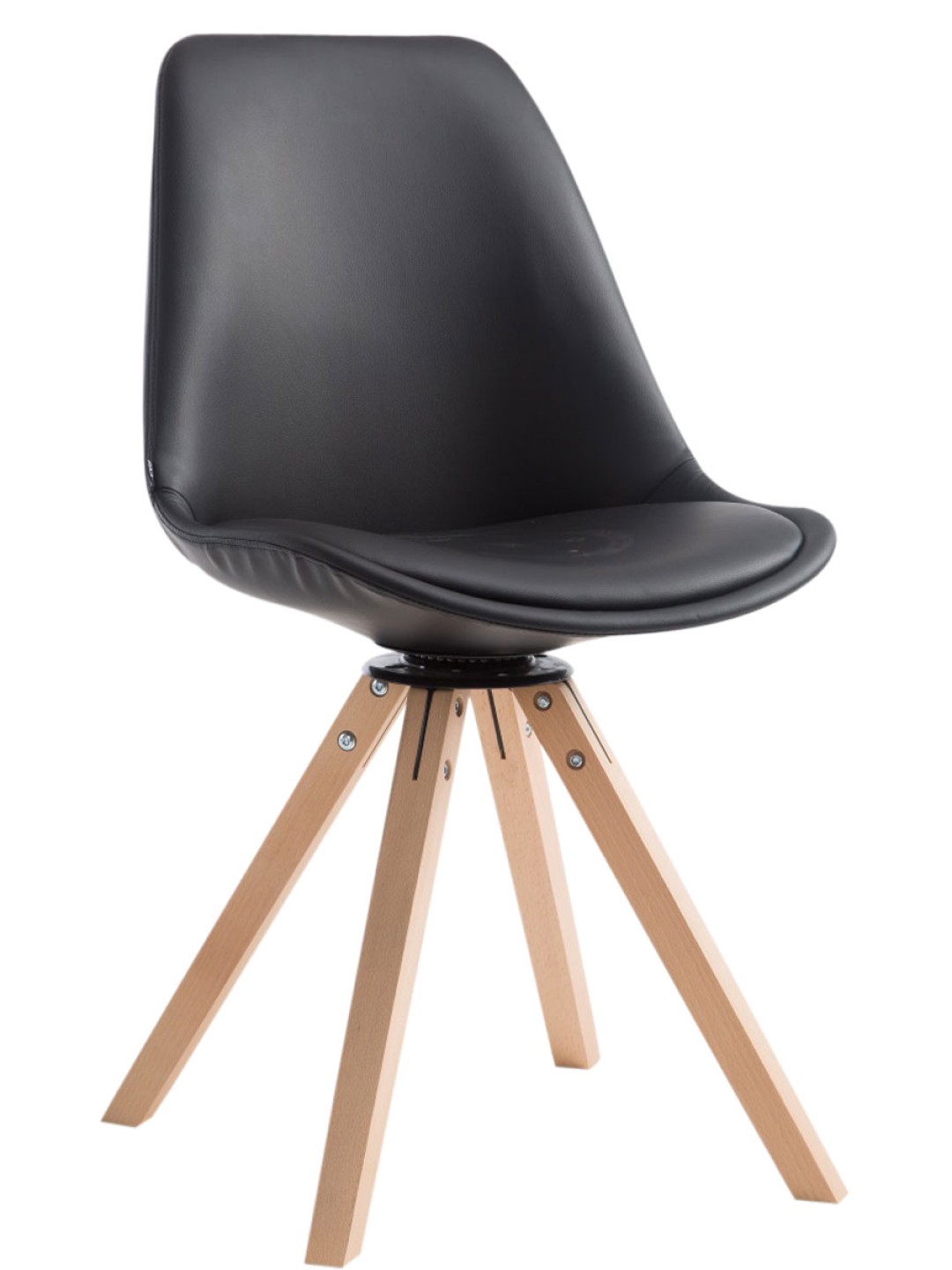 Chaise visiteur Calais pivotante Natura Square, noir