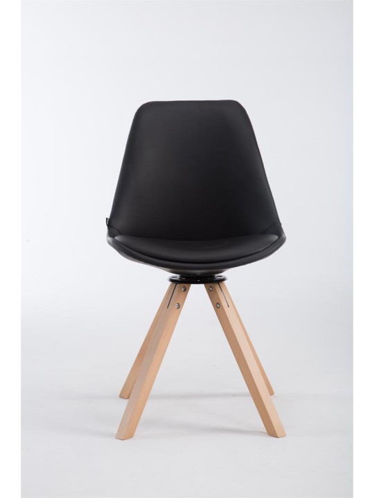 Chaise visiteur Calais pivotante Natura Square, noir