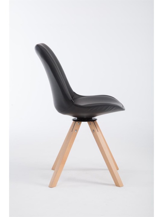 Chaise visiteur Calais pivotante Natura Square, noir