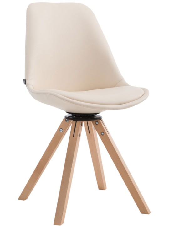 Chaise visiteur Calais pivotante Natura Square, crème