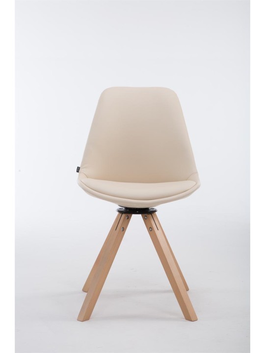 Chaise visiteur Calais pivotante Natura Square, crème