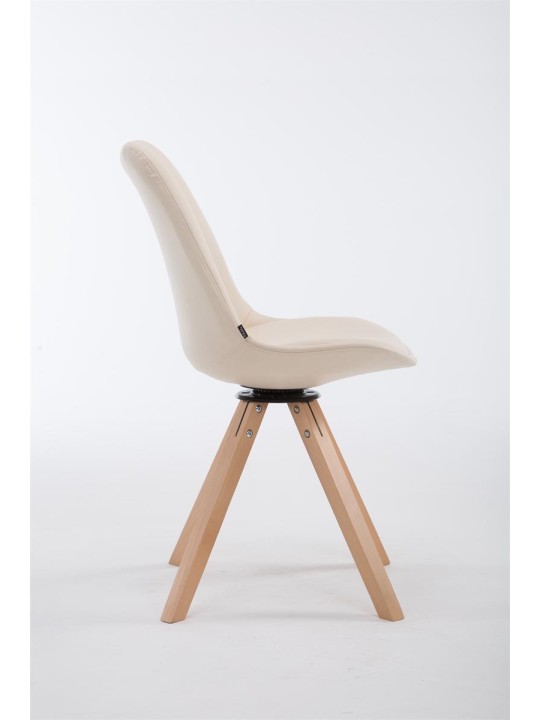 Chaise visiteur Calais pivotante Natura Square, crème