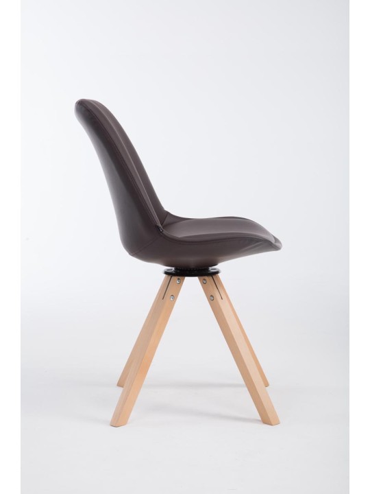 Chaise visiteur Calais pivotante Natura Square, brun