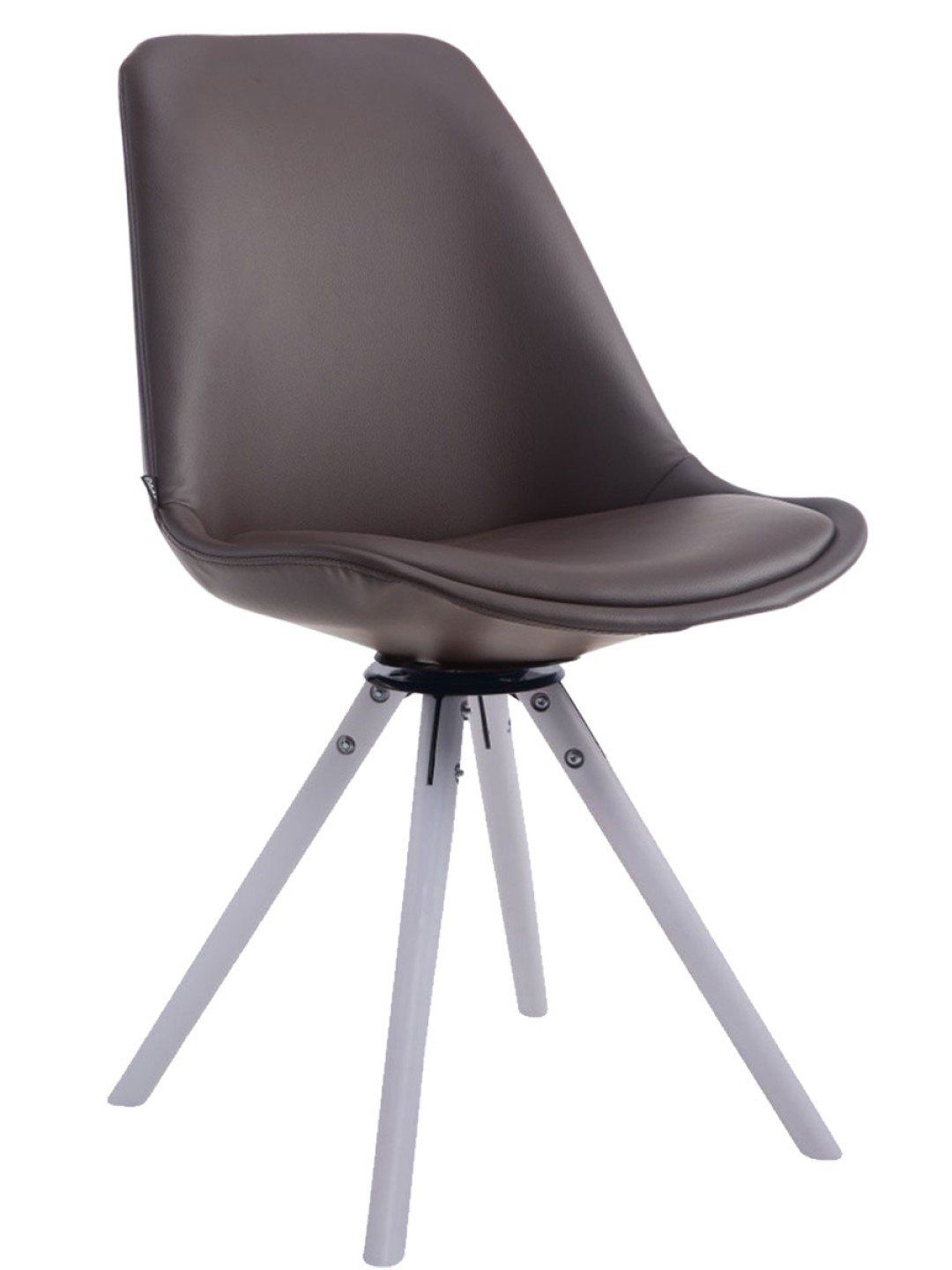 Chaise visiteur Calais pivotante ronde, brun