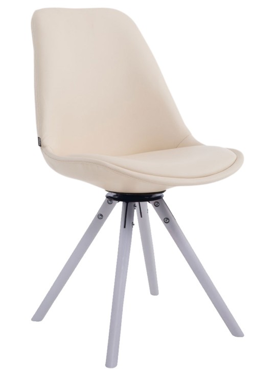 Chaise visiteur Calais pivotante ronde, crème