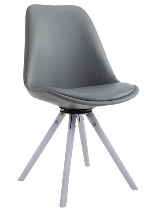 Chaise visiteur Calais pivotante ronde, gris