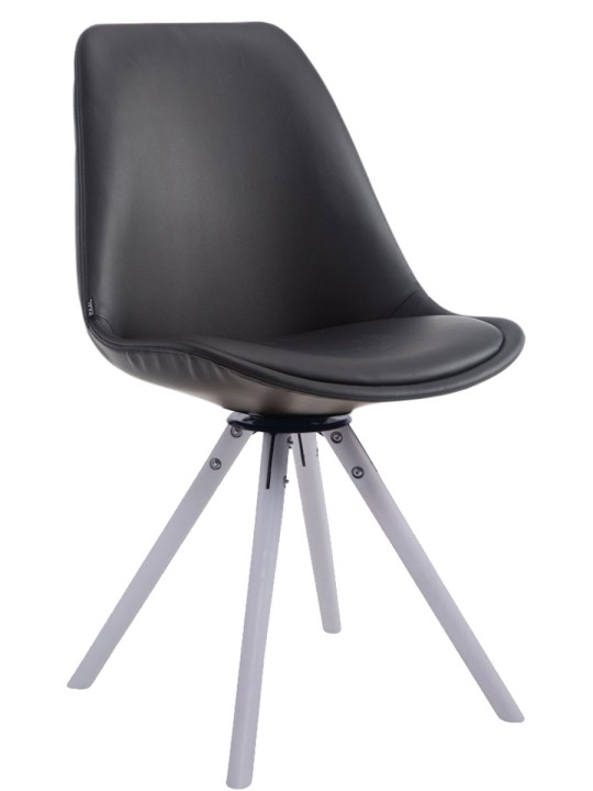 Chaise visiteur Calais pivotante ronde, noir