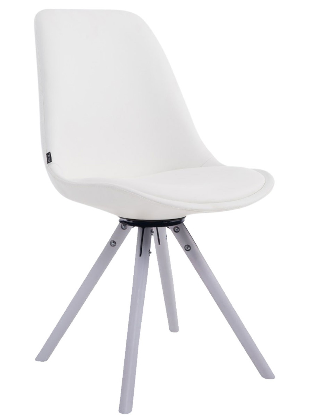 Chaise visiteur Calais pivotante ronde, blanc