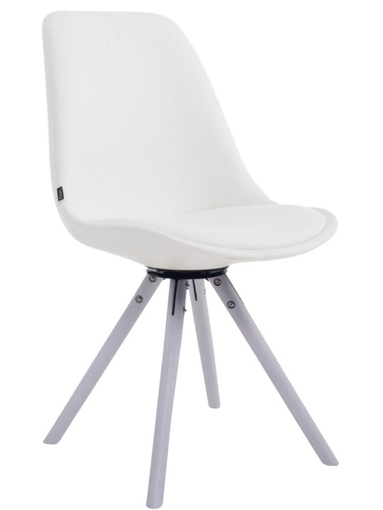 Chaise visiteur Calais pivotante ronde, blanc