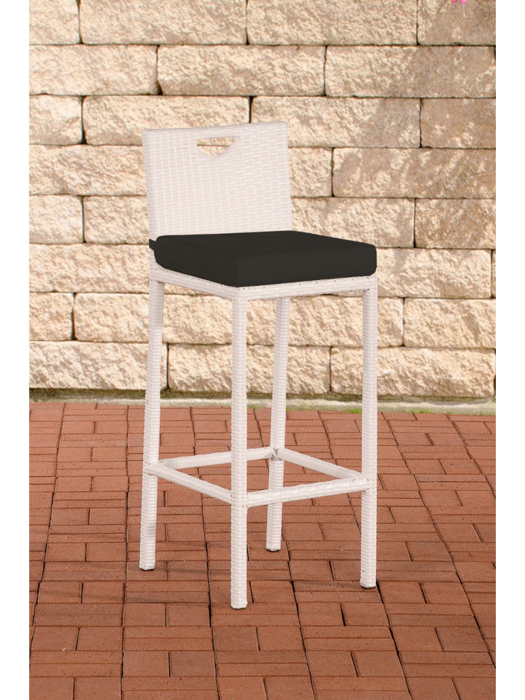 Tabouret de bar Mari anthracite, blanc