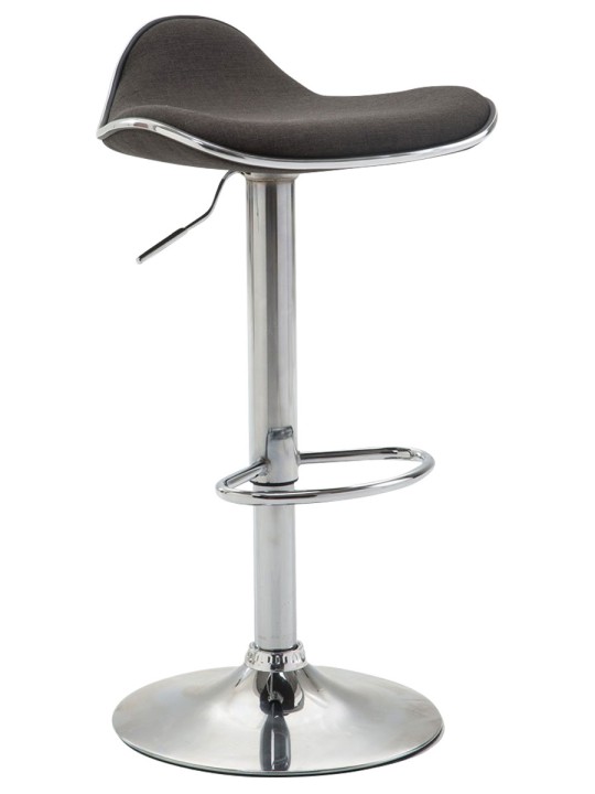 Tabouret de bar Shanghai tissu chrome, gris foncé