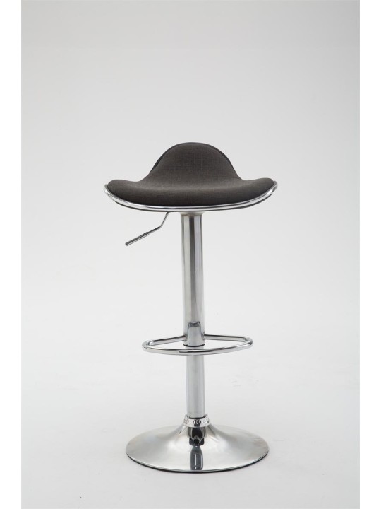 Tabouret de bar Shanghai tissu chrome, gris foncé