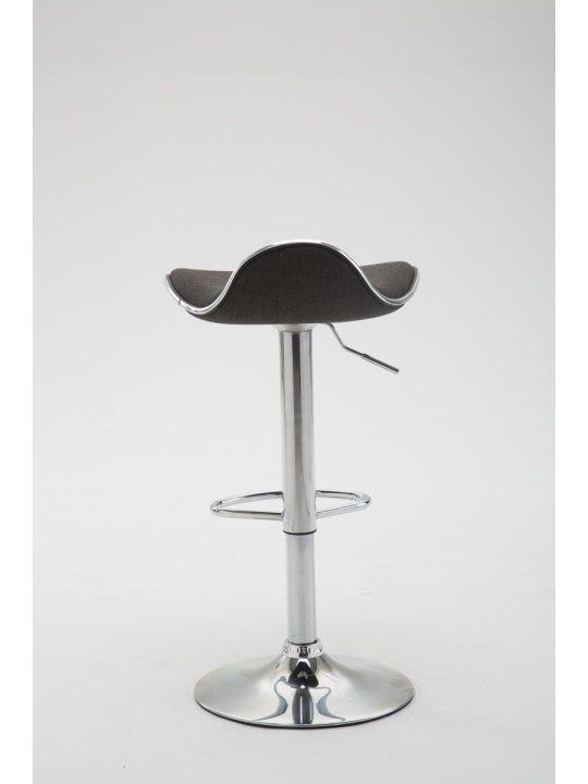Tabouret de bar Shanghai tissu chrome, gris foncé