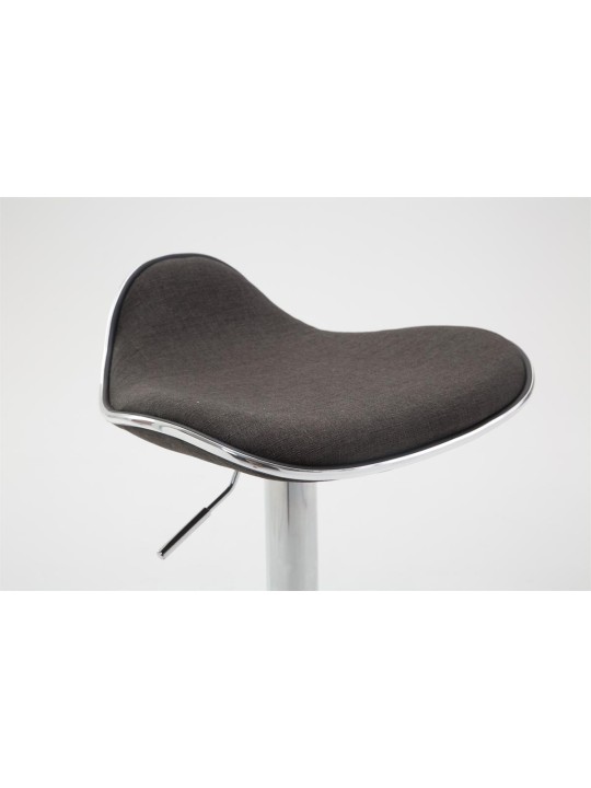 Tabouret de bar Shanghai tissu chrome, gris foncé