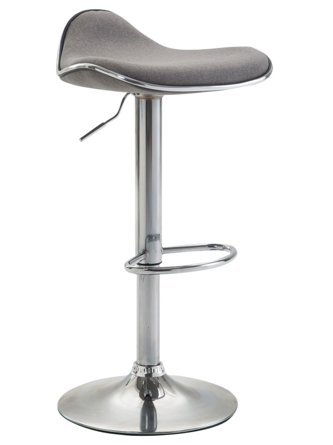 Tabouret de bar Shanghai tissu chrome, gris clair