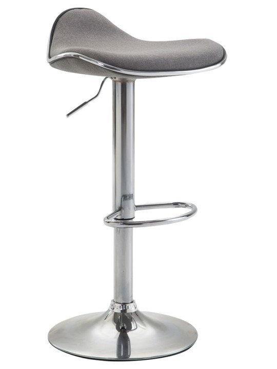 Tabouret de bar Shanghai tissu chrome, gris clair Tabouret de bar Shanghai tissu chrome, gris clair