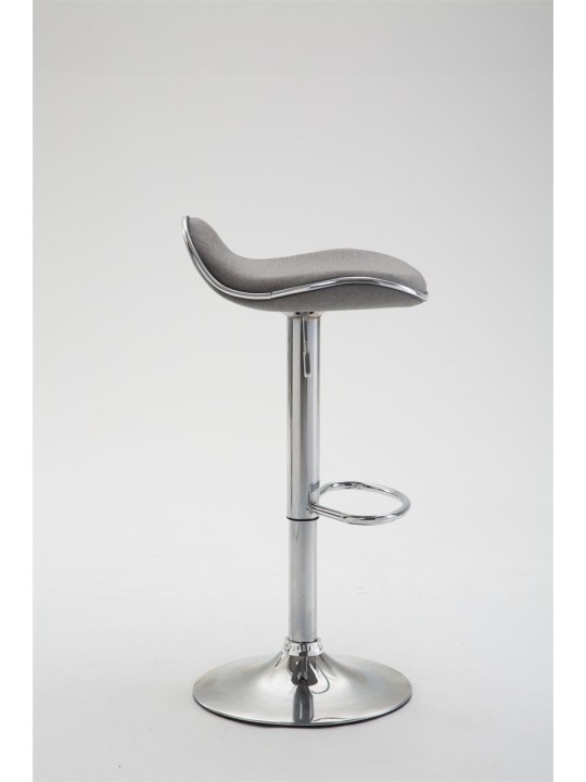 Tabouret de bar Shanghai tissu chrome, gris clair Tabouret de bar Shanghai tissu chrome, gris clair
