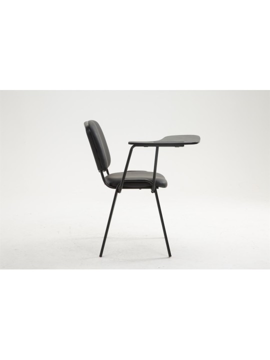 Chaise Ken avec table pliante simili cuir, noir