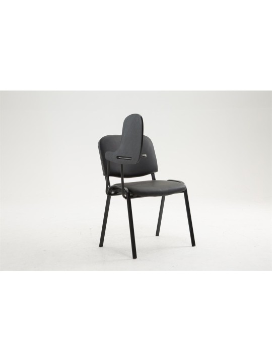 Chaise Ken avec table pliante simili cuir, noir